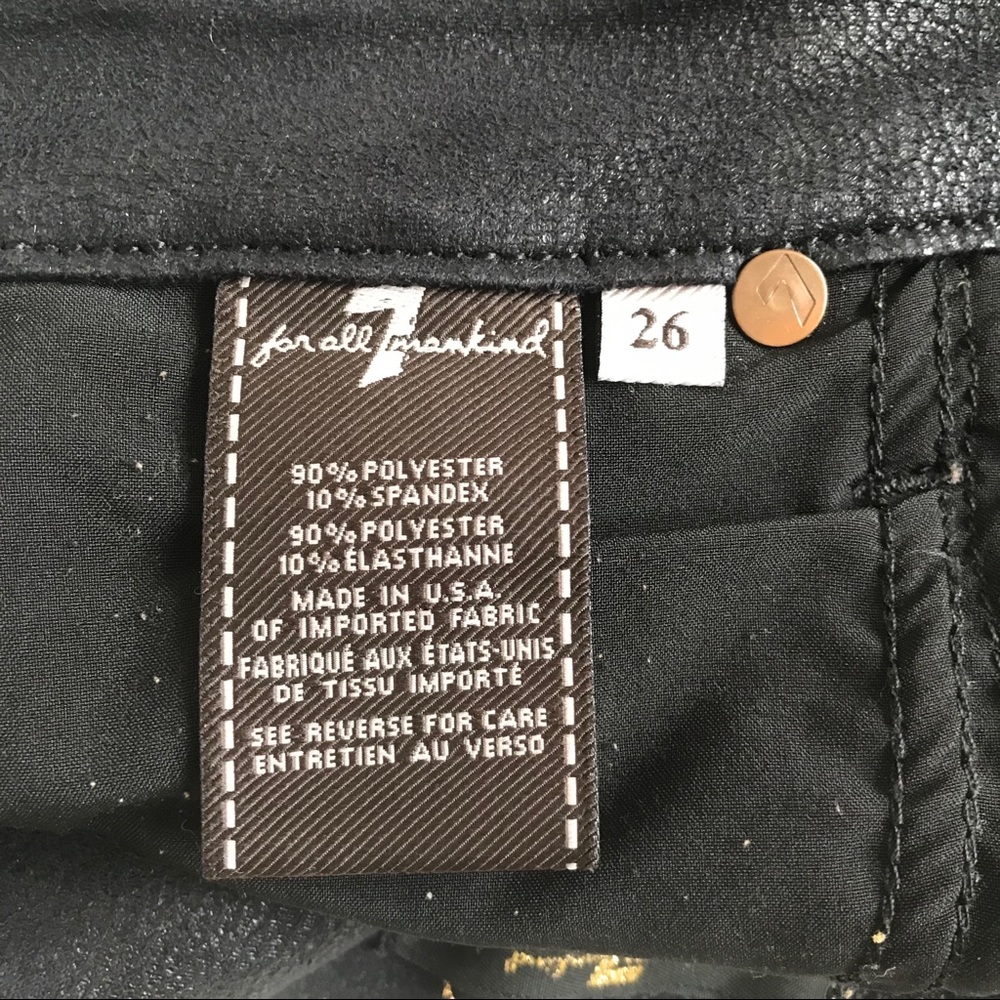 7 For All Mankind Crackle Leather Skinny Jean - Picture 6 of 8